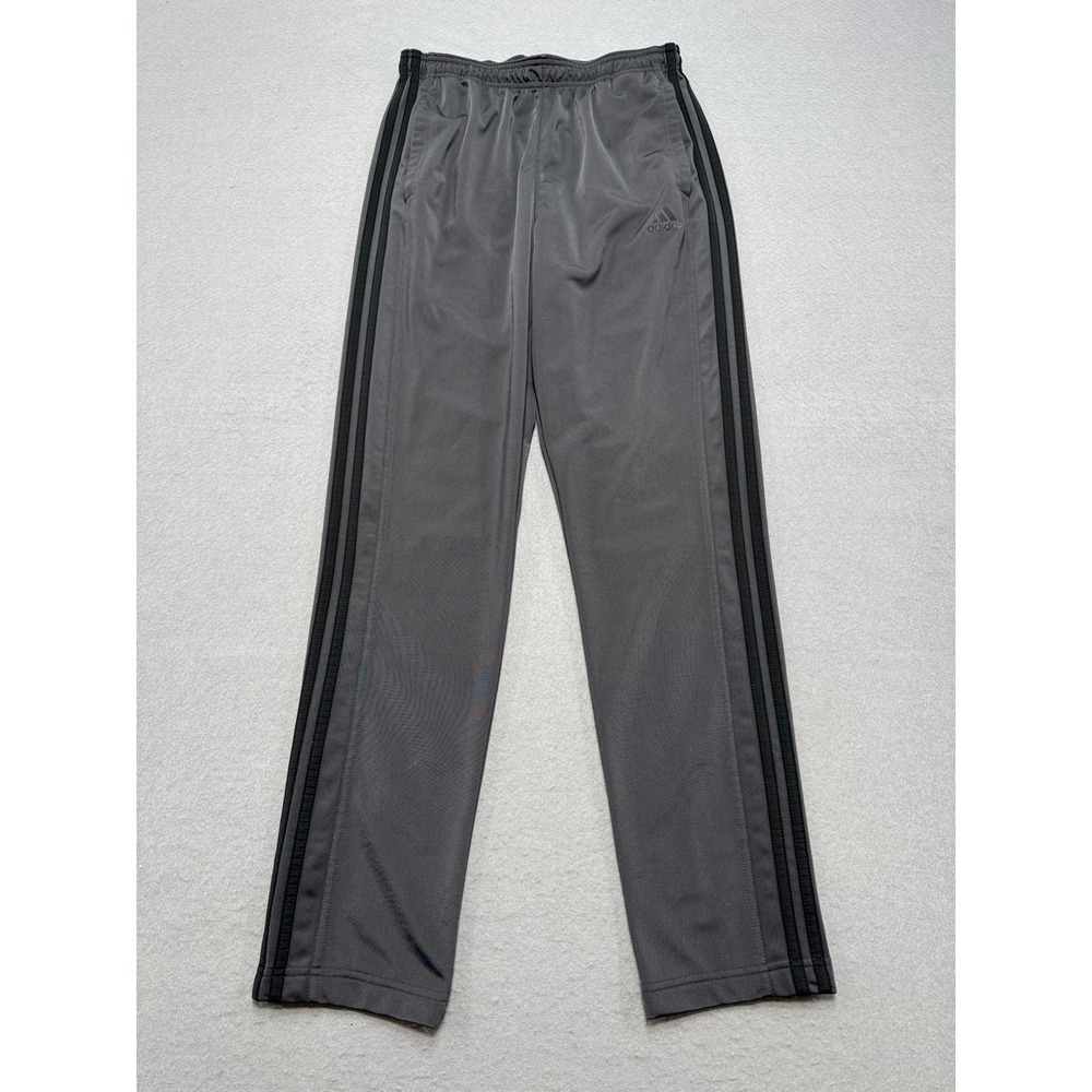 Adidas Track Pants Men's Medium Gray Primegreen 3-Stripe Athletic Sportswear Y2K